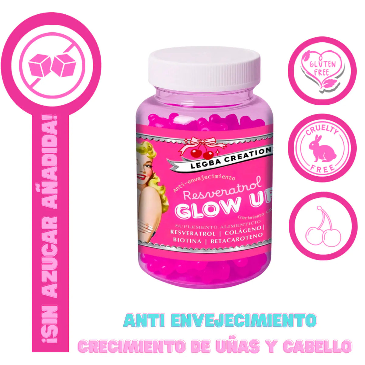 Gomitas Crecimiento Pelo y uñas, mejora piel y antiedad
